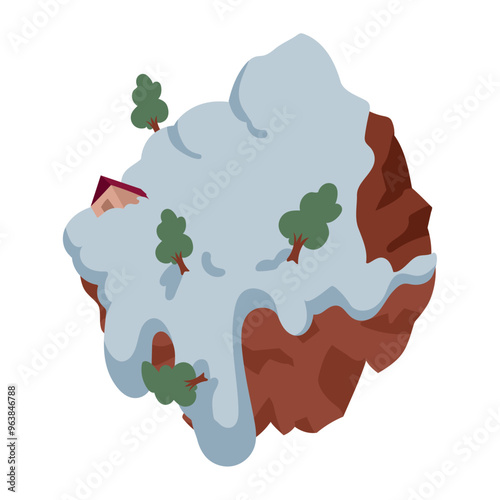 avalanche or landslide on a hill climate change