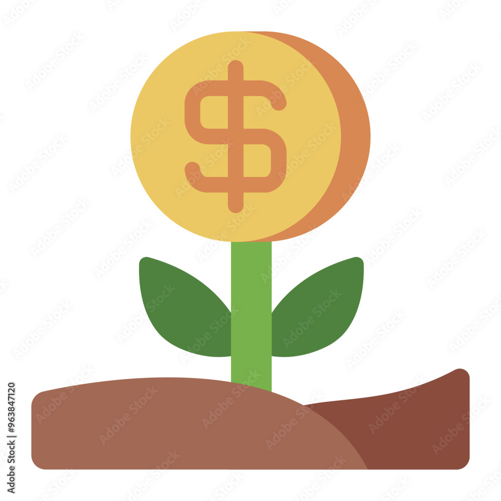 Plant growing from money symbolizing financial growth and investment in stock market. Plant growing from money symbolizing financial growth and investment in stock market.