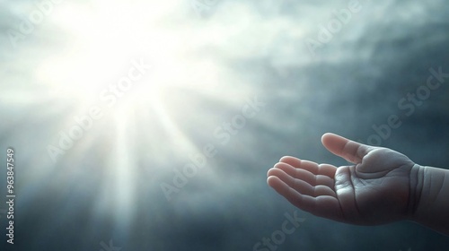Newborn baby reaching out
