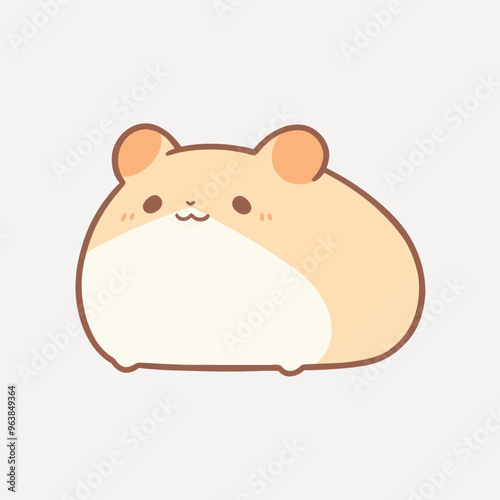 Cute cartoon chubby hamster