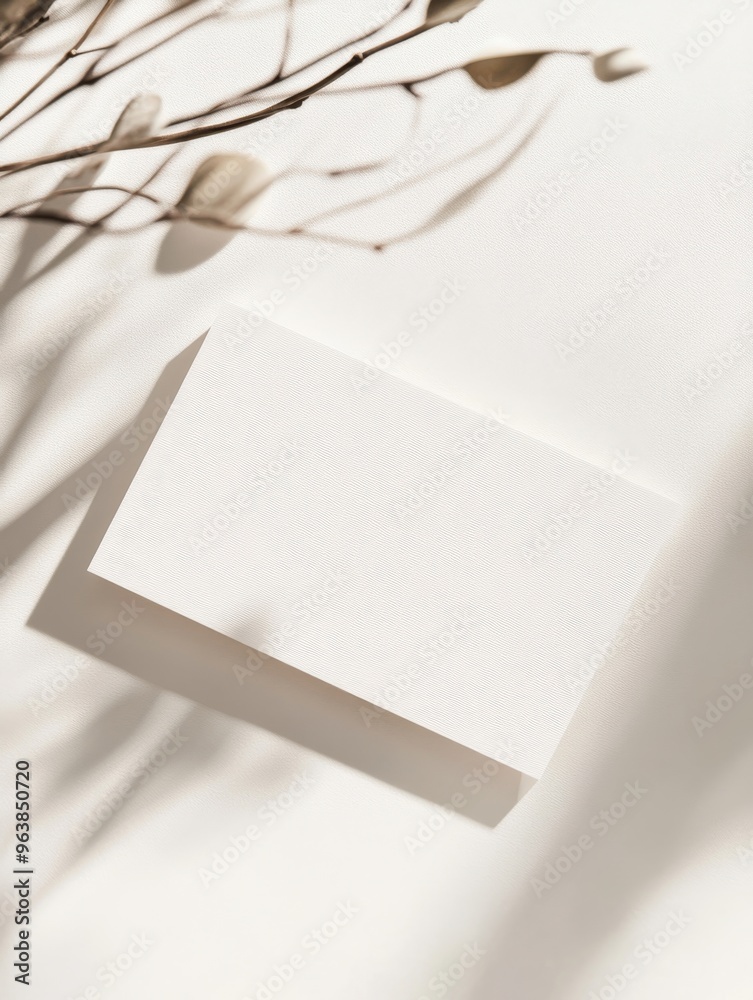 A blank card with soft shadows on a minimalistic background, perfect for design, stationery, or branding projects. A blank card with soft shadows on a minimalistic background, perfect for design, stationery, or branding projects.