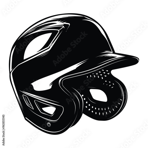 Baseball helmet silhouette vector