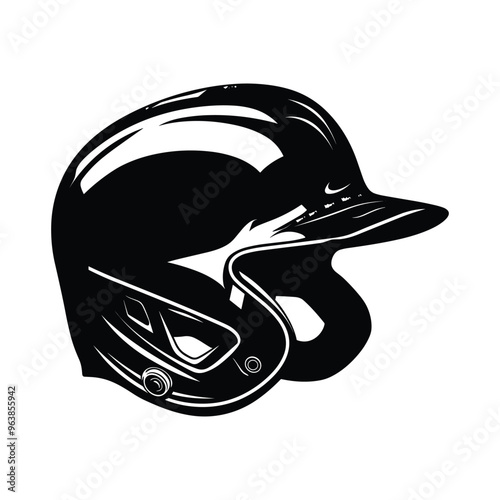 Baseball helmet silhouette vector