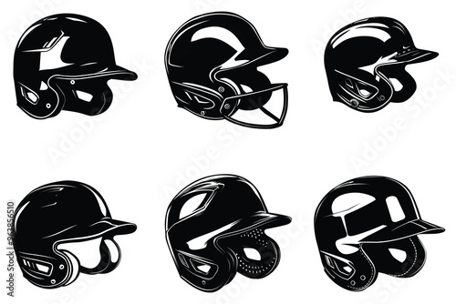 Baseball helmet silhouette vector