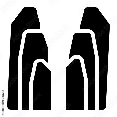 canyon, cleft, cliffs, escarpments, gorge, geography solid or glyph icon