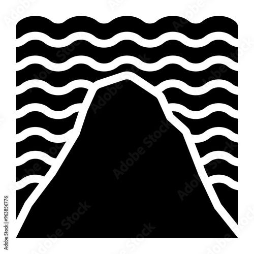 cape, headland, promontory, foreland, sea, geography solid or glyph icon