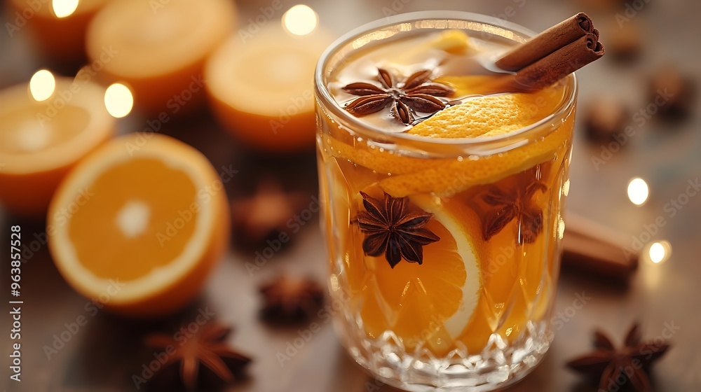 Cozy Mulled Wine with Festive Spices and Warm Winter Lighting Cozy Mulled Wine with Festive Spices and Warm Winter Lighting