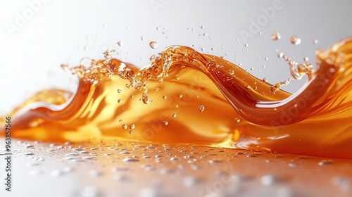 3d abstract wavy shape of liqui3d caramel splash toffee or nougat cooking ingredient splashing maple syrup clip art set isolate3d on white background