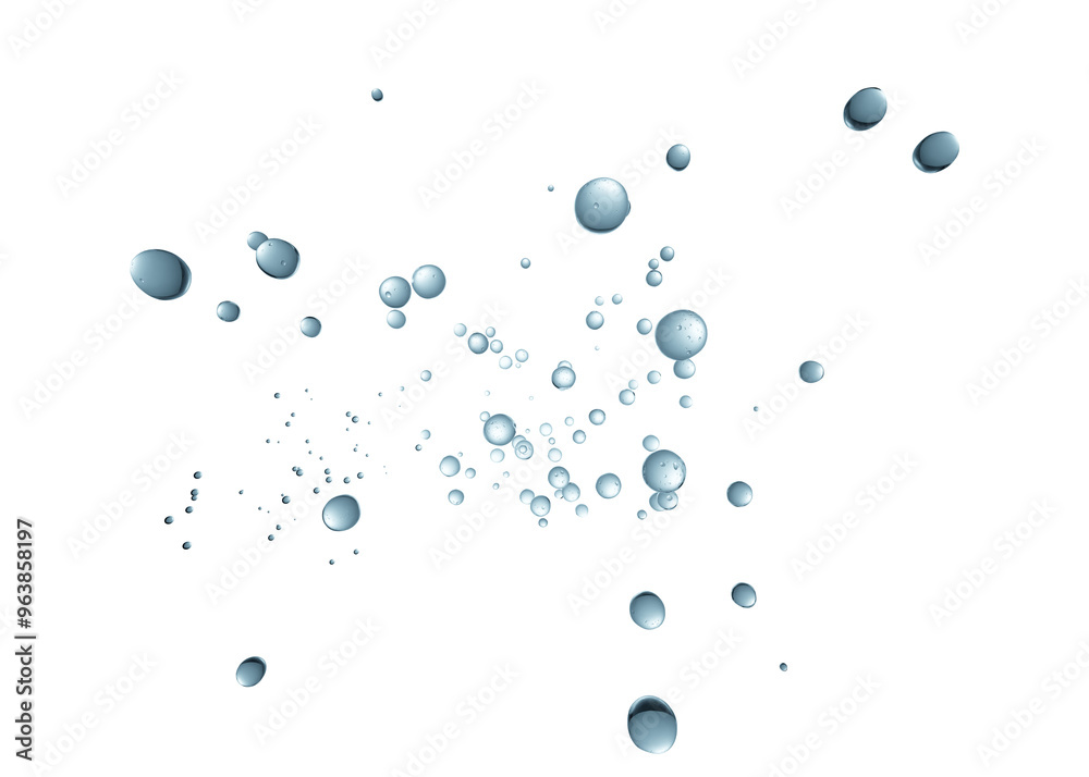 Realistic blue water splash hydration, 3d rendering