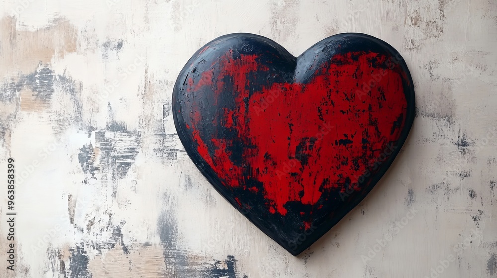 Rustic red and black heart wall art Rustic red and black heart wall art