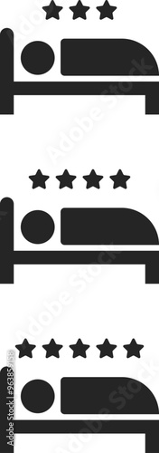 Hotel accommodation sleep stars black sign vector design