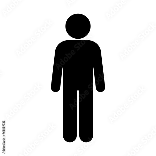 男性が立っているアイコン、透明背景