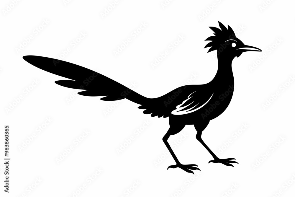 Fototapeta premium Road runner bird icon, roadrunner silhouette, vector illustration