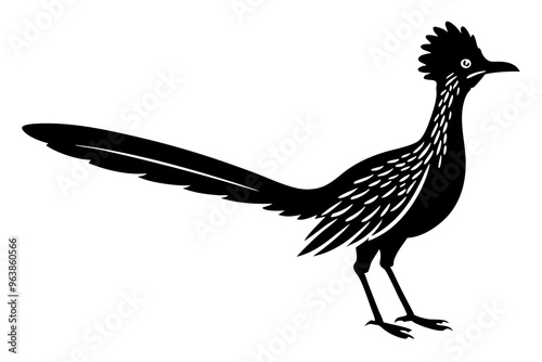 
Road runner bird icon, roadrunner silhouette, vector illustration