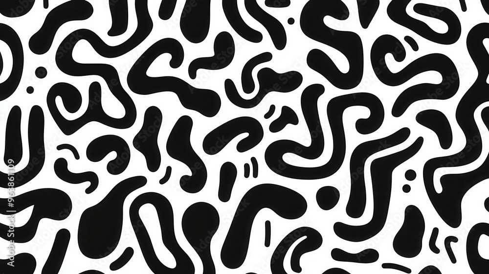 Abstract Black and White Swirls Pattern Abstract Black and White Swirls Pattern