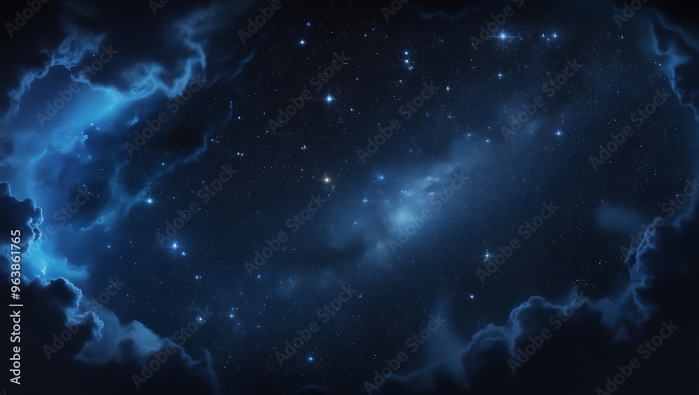 Fototapeta premium Night Sky Filled with Stars, Nebula, and Galaxies, Depicting the Vast Universe