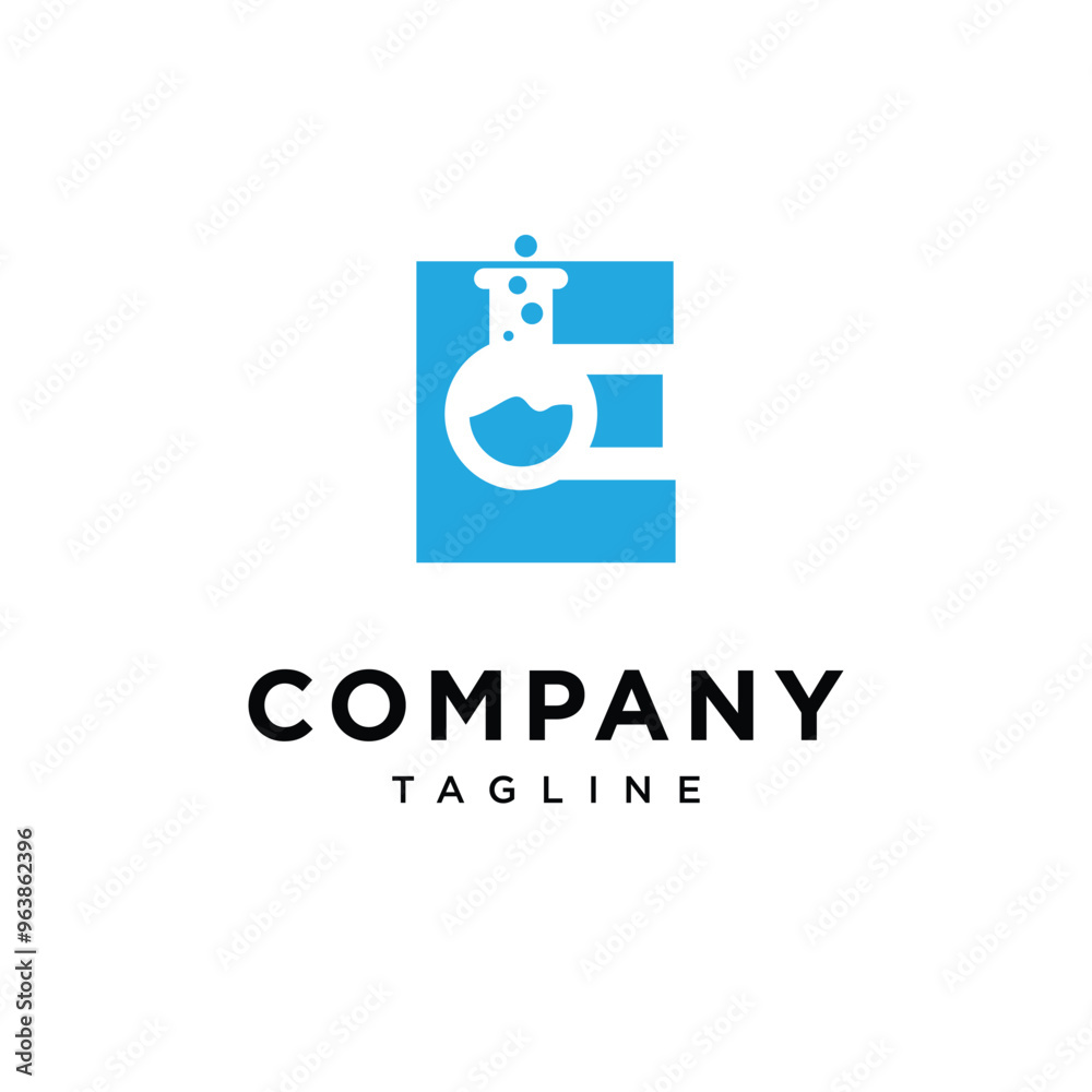 Letter E Laboratory science logo icon Letter E Laboratory science logo icon
