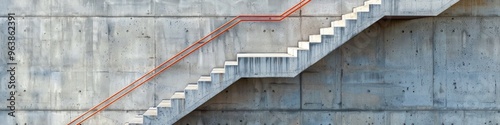 Emergency escape stairway in a concrete residential structure photo