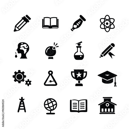 Set back to school icons, Day of Knowledge, First Day of School signs – stock vector, Editable stroke.
