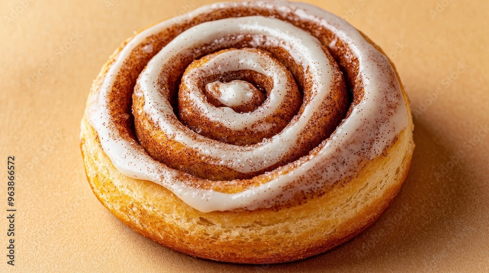 Closeup of a Delicious Glazed Cinnamon Roll with Sprinkles