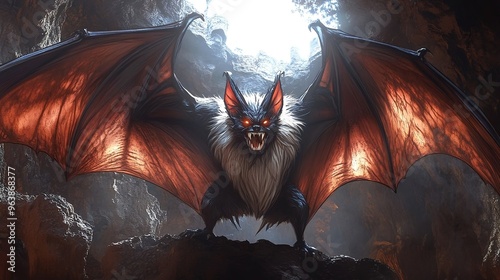 scary halloween bat monster photo