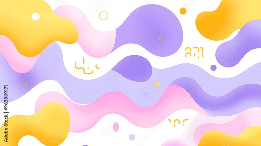 Abstract Background with Purple Pink Yellow Fluid Shapes Abstract Background with Purple Pink Yellow Fluid Shapes