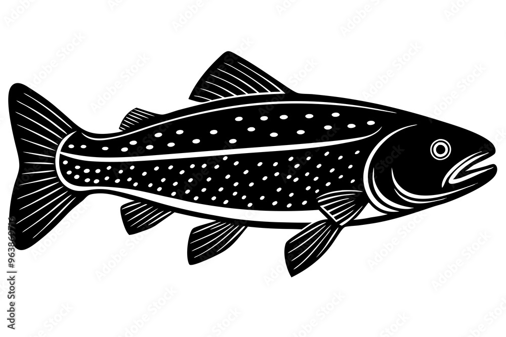 Trout silhouette, Trout fish vector Trout silhouette, Trout fish vector