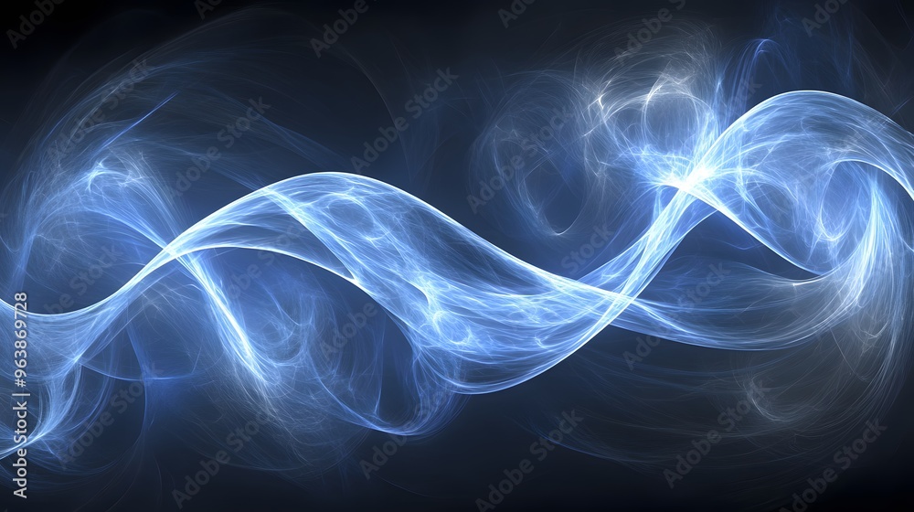 Obraz premium Abstract Blue Swirling Energy Lines Background