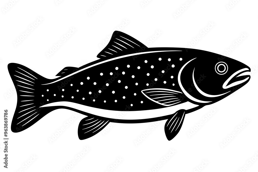 Trout silhouette, Trout fish vector Trout silhouette, Trout fish vector