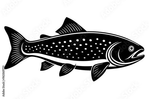 Trout silhouette, Trout fish vector