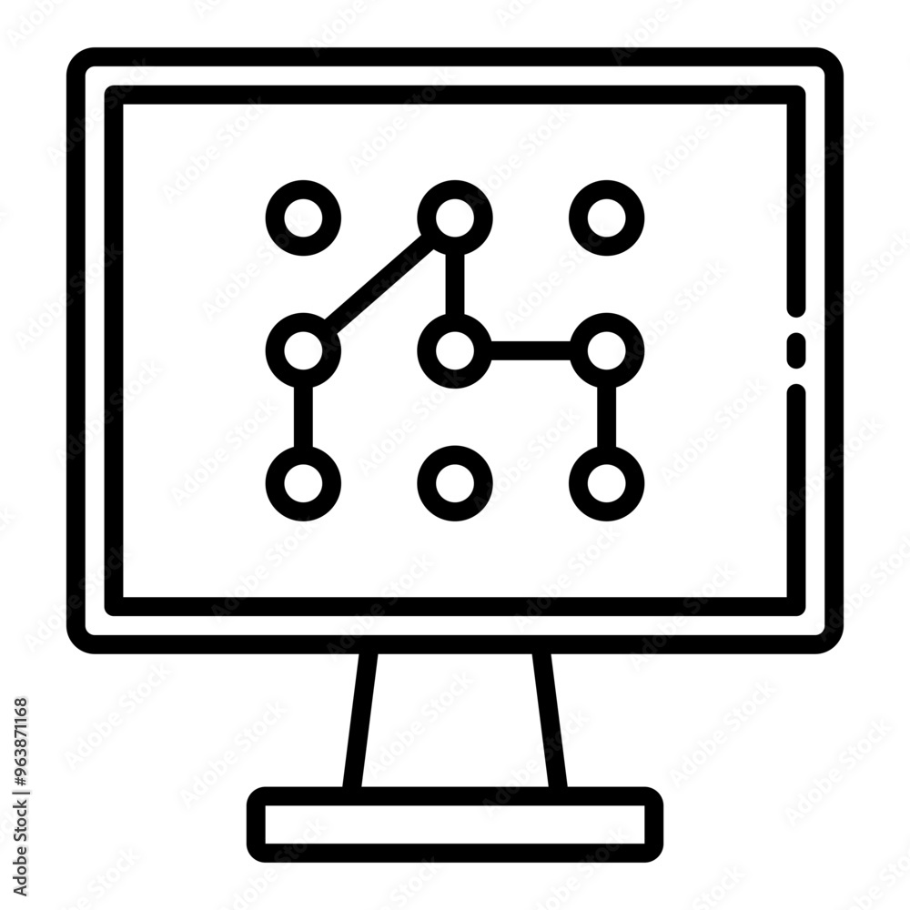 Pattern recognition icon representing AI-driven vision systems and intelligent analysis. Pattern recognition icon representing AI-driven vision systems and intelligent analysis.