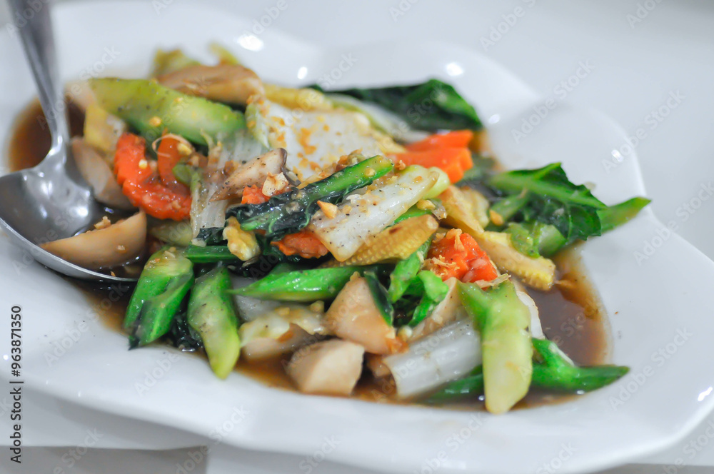 stir fried vegetable in oyster sauce or vegetable salad stir fried vegetable in oyster sauce or vegetable salad