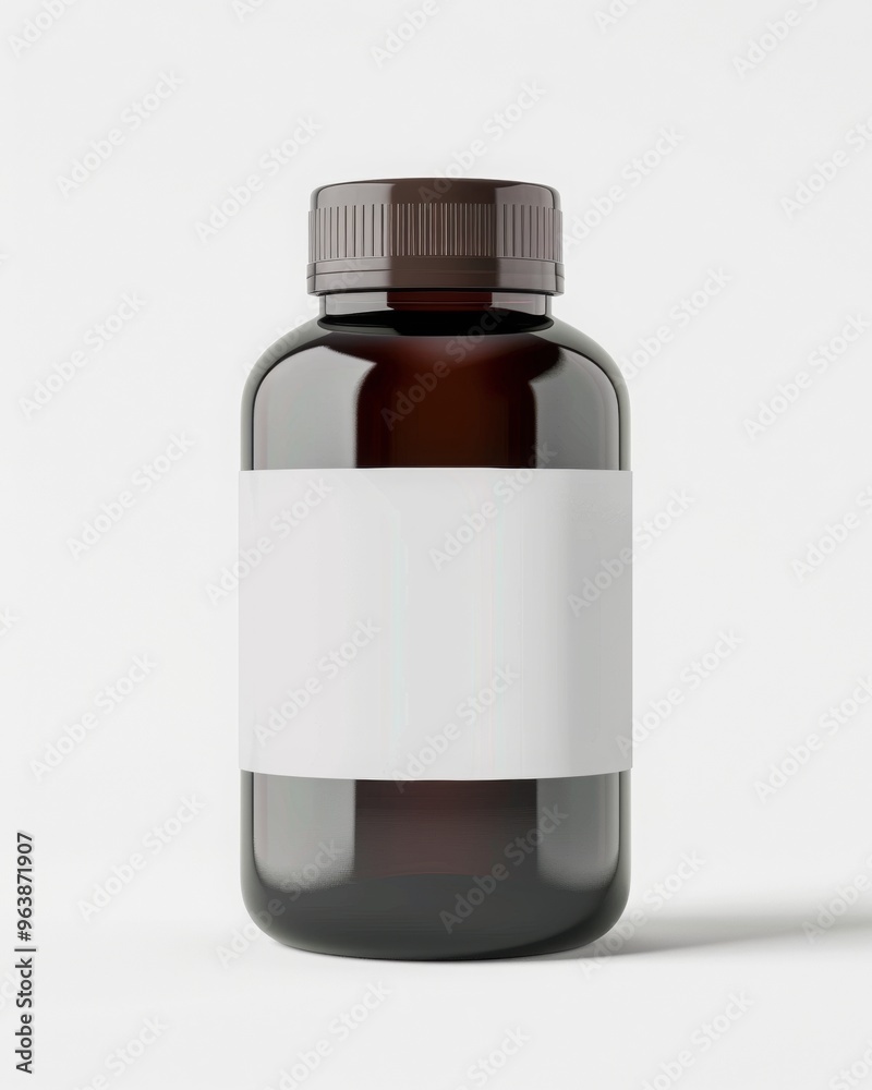 supplement bottle mockup with blank label, studio photo supplement bottle mockup with blank label, studio photo