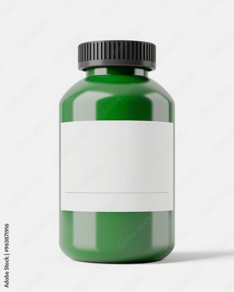Obraz premium supplement bottle mockup with blank label, studio photo