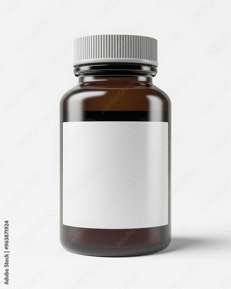 supplement bottle mockup with blank label, studio photo supplement bottle mockup with blank label, studio photo