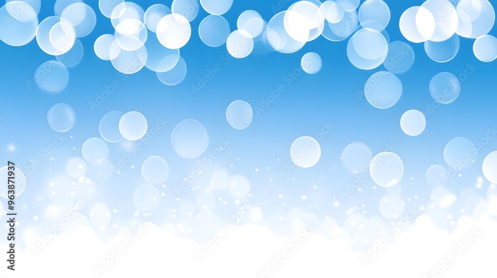 Abstract Light Bokeh Background with Blue Sky and White Circles Abstract Light Bokeh Background with Blue Sky and White Circles