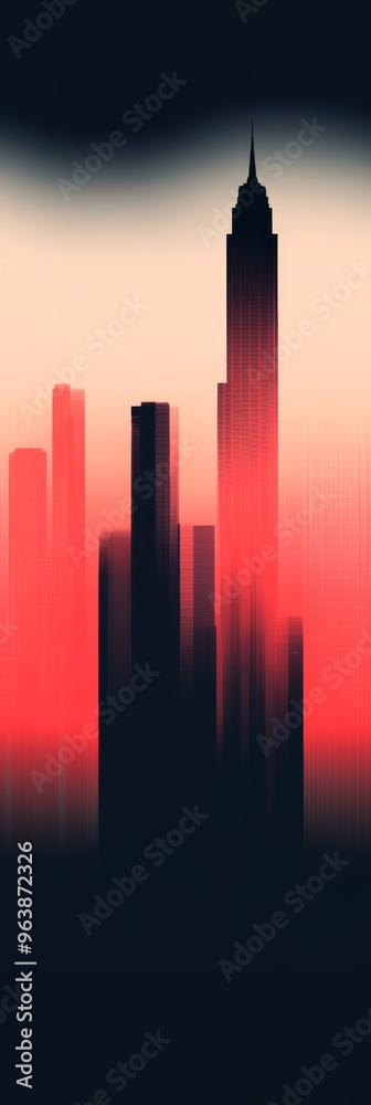 Obraz premium An electric night gradient shifting from dark navy blue to neon pink with subtle streaks resembling the glow of city lights at night perfect for dynamic and modern designs