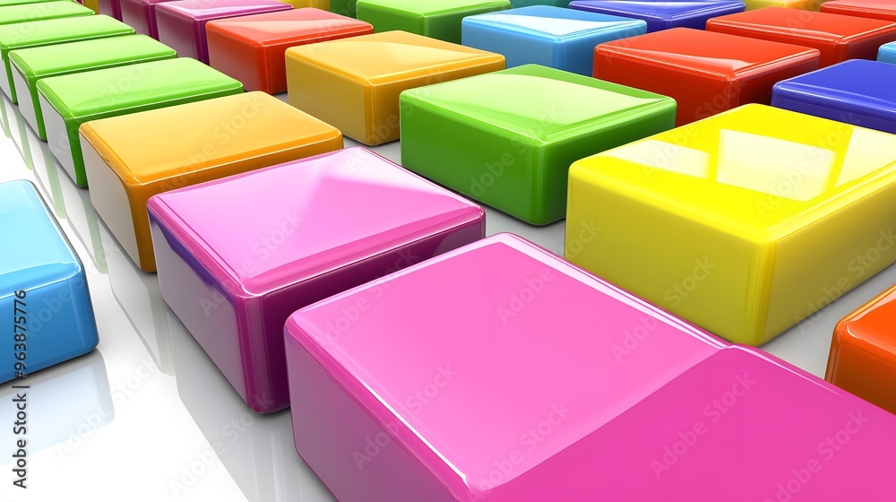 Obraz premium Colorful Shiny Cubes Abstract Background