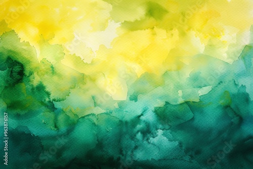 A vibrant watercolor background showcasing blended yellow and green hues, perfect for creative designs and artistic projects. photo