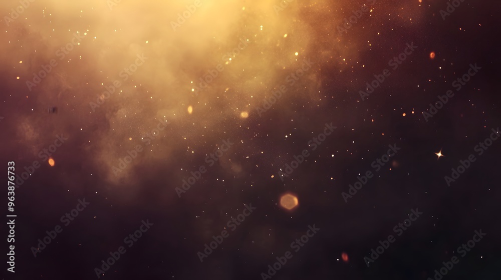 Naklejka premium Abstract Gold Dust and Smoke Background