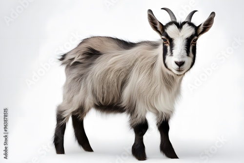 American pygmy goat animal on white background, Ai Generated