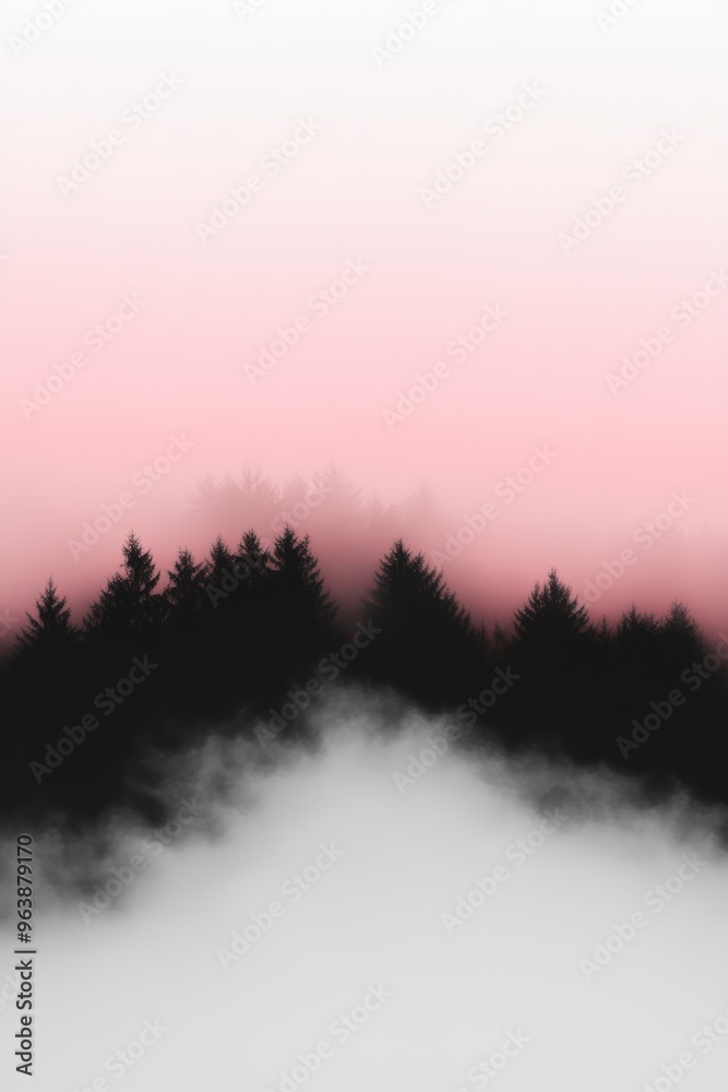 Fototapeta premium A gentle mist gradient background fading from soft gray to light pink creating a peaceful and calming atmosphere perfect for minimalist or soothing designs