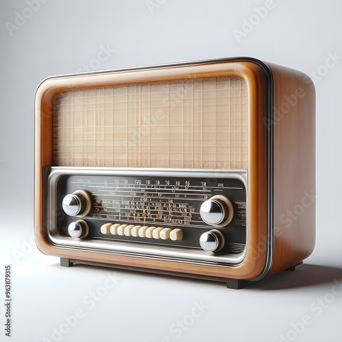 old radio isolated on white