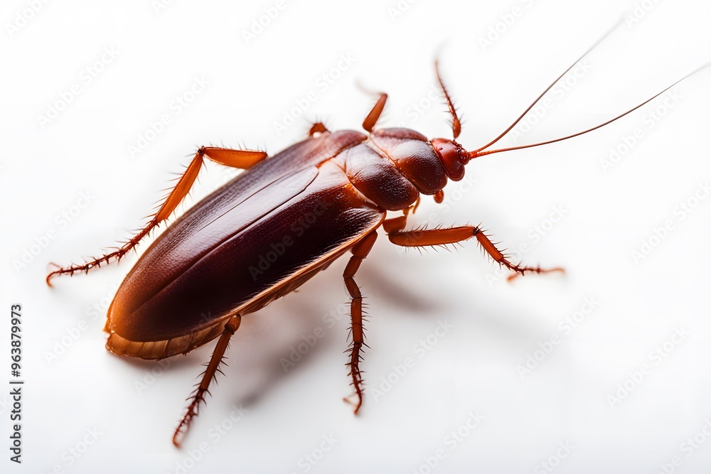 Asian cockroach on white background, AI Generated Asian cockroach on white background, AI Generated