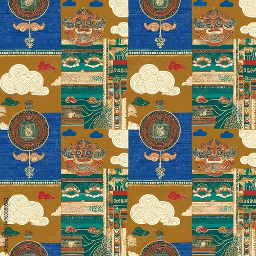 Bhutanese Kira patterns  background  photo