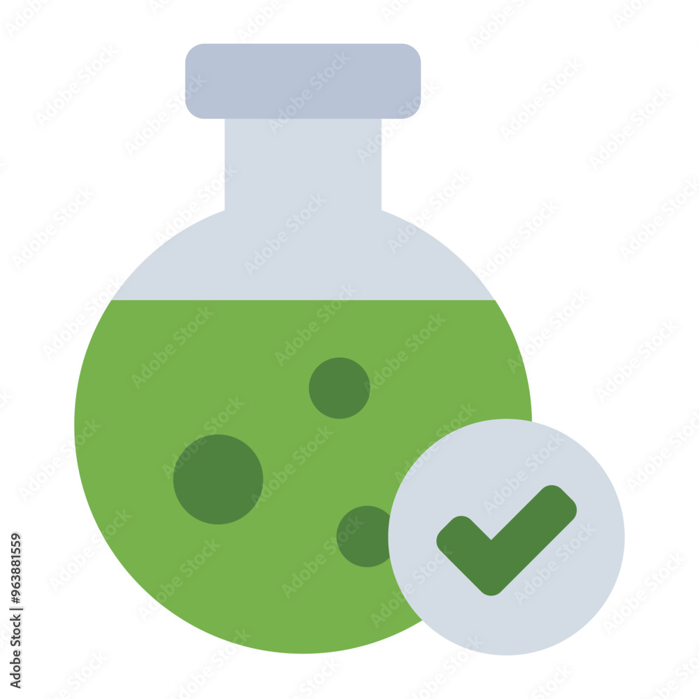 Lab tested icon symbolizing a product's approval after scientific testing.