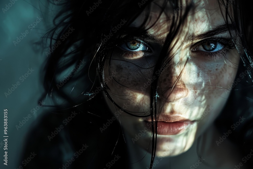 Captured in Shadow A Dramatic Lighting Portrait of a Woman Captured in Shadow A Dramatic Lighting Portrait of a Woman