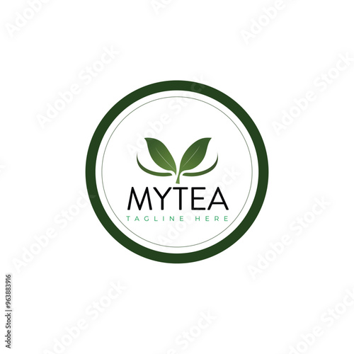 Circular My Tea Logo Badge With Laves