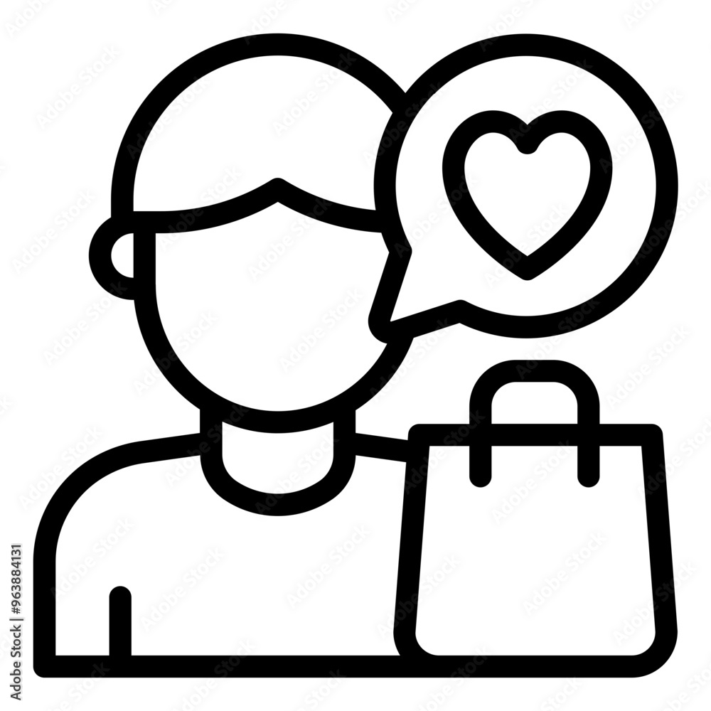 Avatar with a heart symbol representing a customer's favorite product choice. Avatar with a heart symbol representing a customer's favorite product choice.