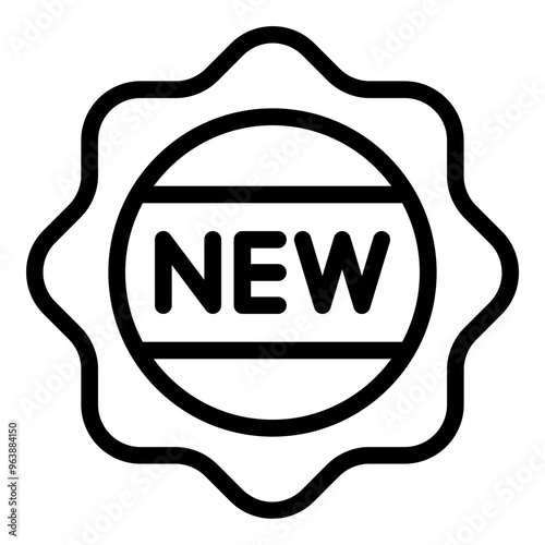 New item badge icon representing a recently launched or fresh product.